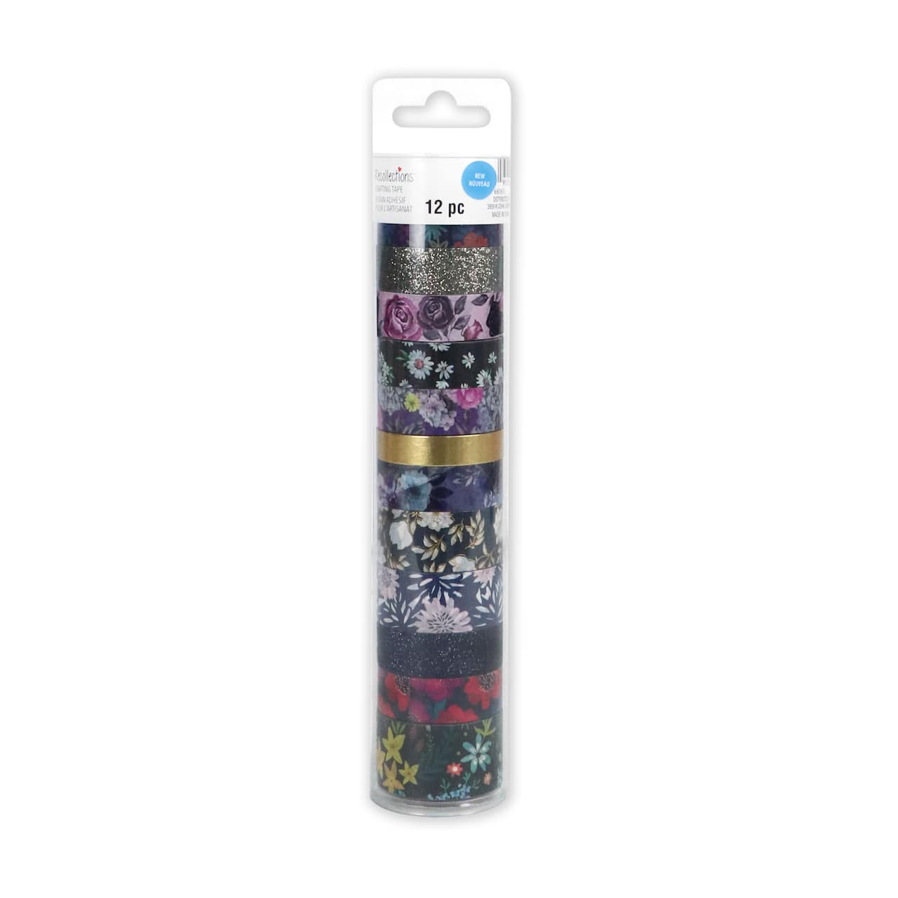 12 Pack: Black Floral Crafting Tape Set by Recollections™